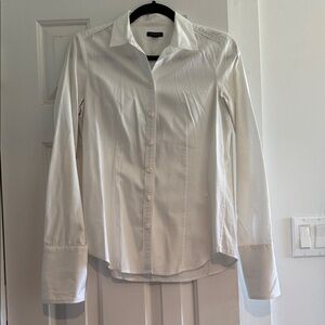 Ann Taylor Classic White Button-Down Shirt